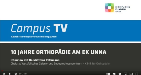 Screenshot: Video-Vortrag - 10 Jahre Klinik für Orthopädie